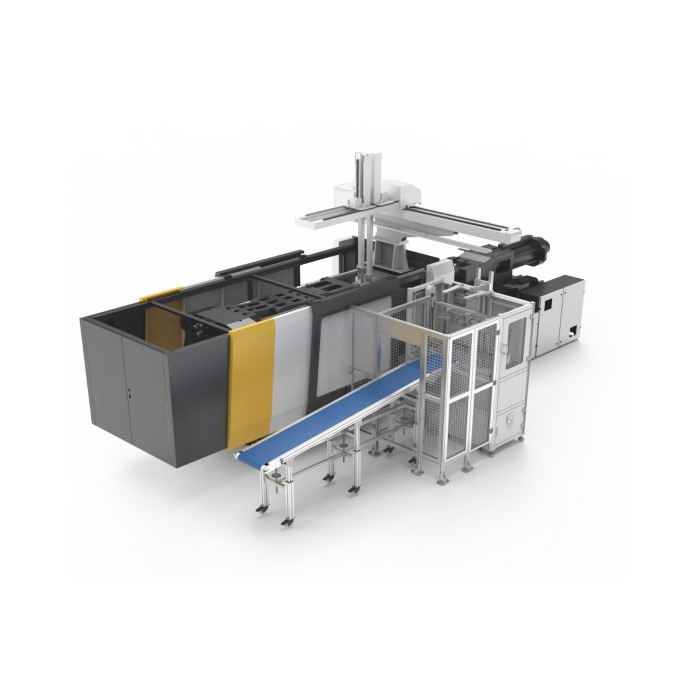 Entrada superior Robot IML para cubo de plástico